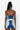 Back View Who Do You Love Denim Zip Up Corset in Medium Blue Denim