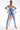  Who Do You Love Denim Zip Up Corset in Medium Blue Denim