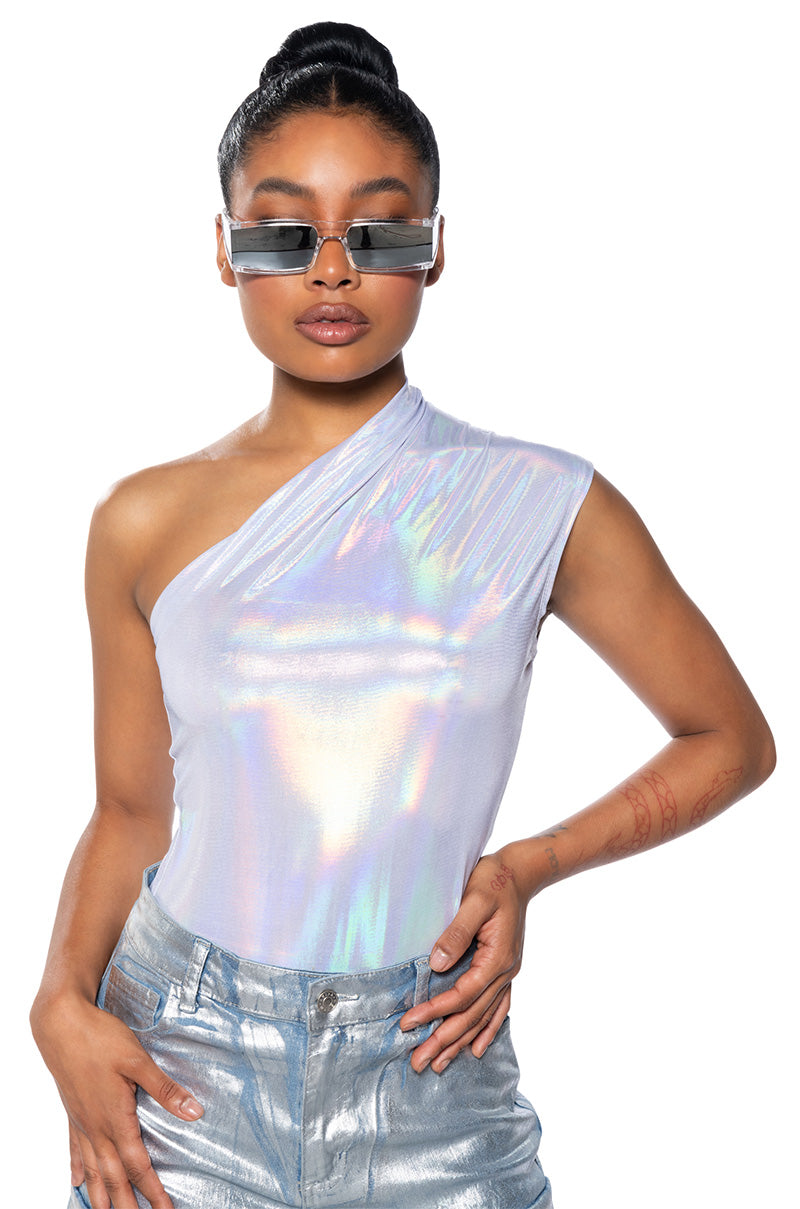 WILD CHILD METALLIC BODYSUIT IN SILVER MULTI view 0