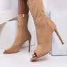 Front View Wild Dreams Open Toe Bootie in Nude