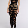 Front View Wild Ones Bodystocking Jumpsuit In Black