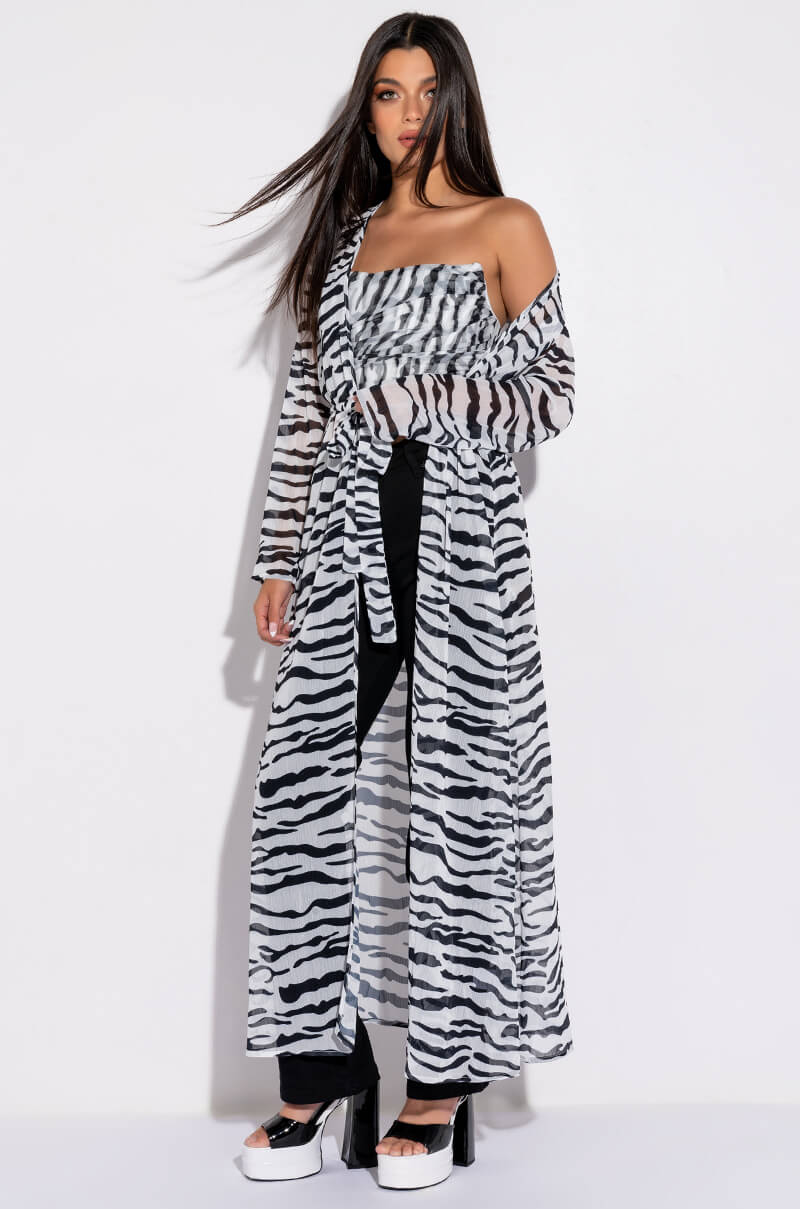 Front View Wild Thang Chiffon Duster