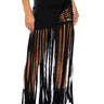 Front View Wild Thoughts Fringed Maxi Cutout Skirt