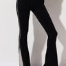 Front View Wild Thoughts High Waisted Rhinestone Flare Jeans  in Black