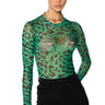 Front View Wild Thoughts Long Sleeve Mesh Bodysuit