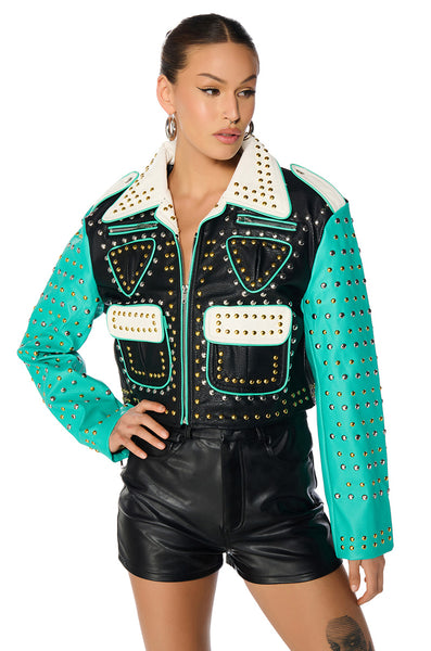 WILD WEST STUDDED MOTO JACKET – AKIRA