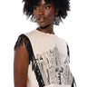 Front View Wild Wild West Fringe Cropped Tshirt