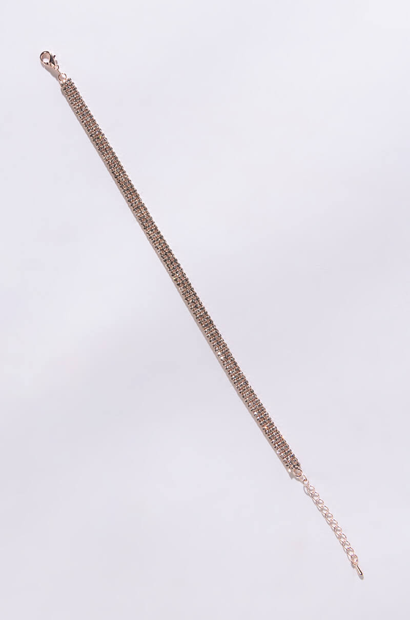 Side View Wildest Dreams Rose Gold Anklet