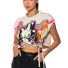 Front View Wildin Out Cut Off Embellished Graffiti Tee