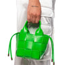 Front View Wine Night Woven Pu Bag In Green