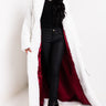 Side View Winter Whites Long Faux Fur Trench Coat in White