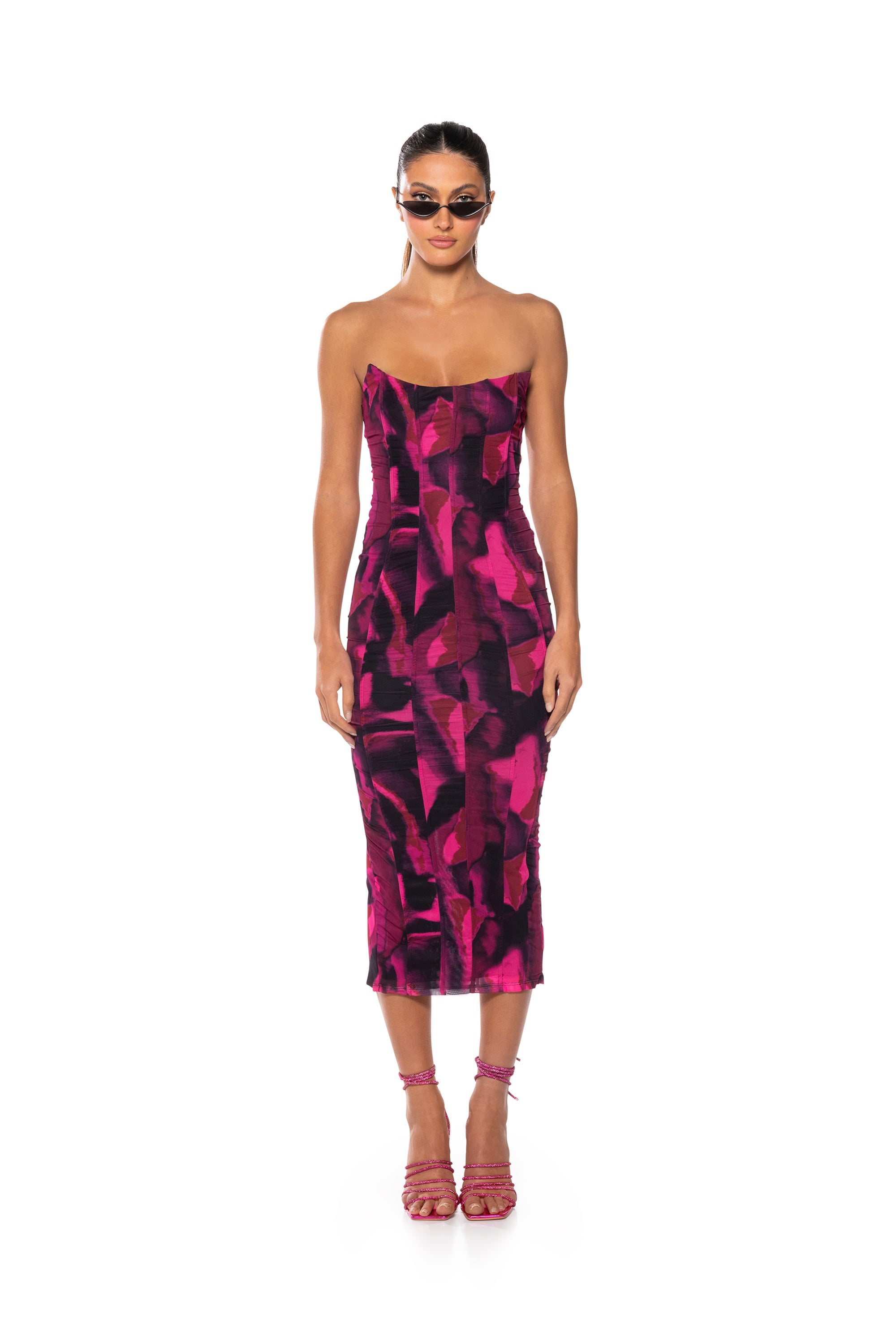 Extra View Wishing On A Dream Mesh Midi Dress