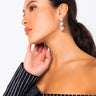 Front View Woke Up Like This Rhinestone Dangle Earring in Silver