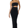 Front View Woke Up Like This Strapless Cut Out Midi Dress