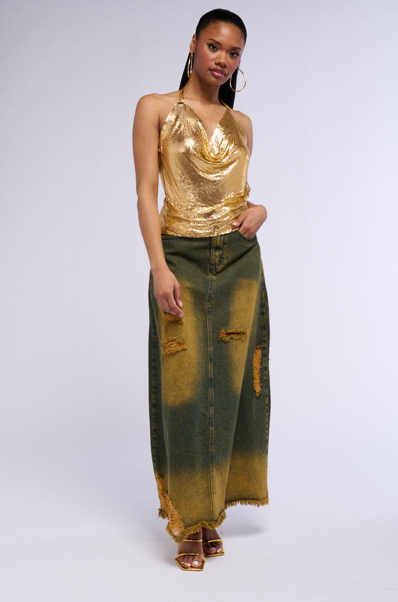 Extra View Wont Stop Movin Chainmail Halter Top 7