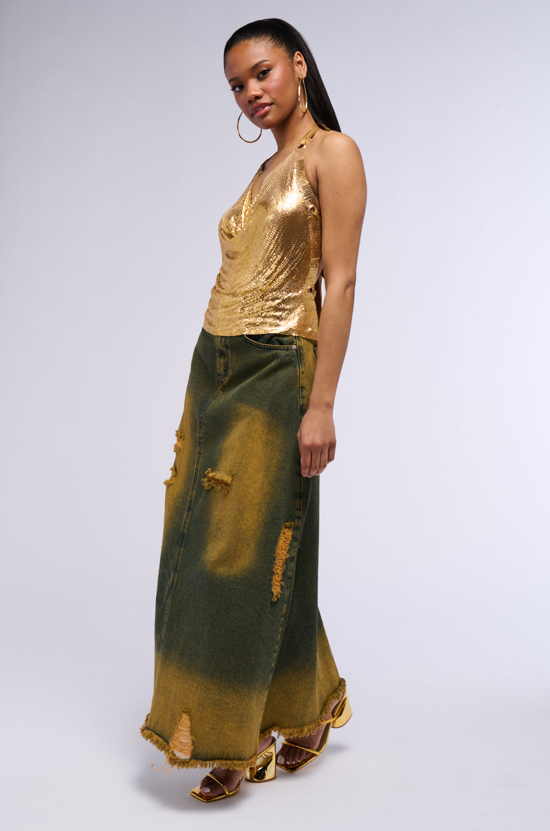 Extra View Wont Stop Movin Chainmail Halter Top 8