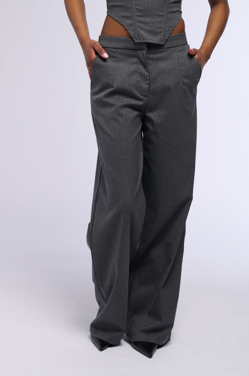 Front View Work Hard Play Hard Wide Leg Trouser