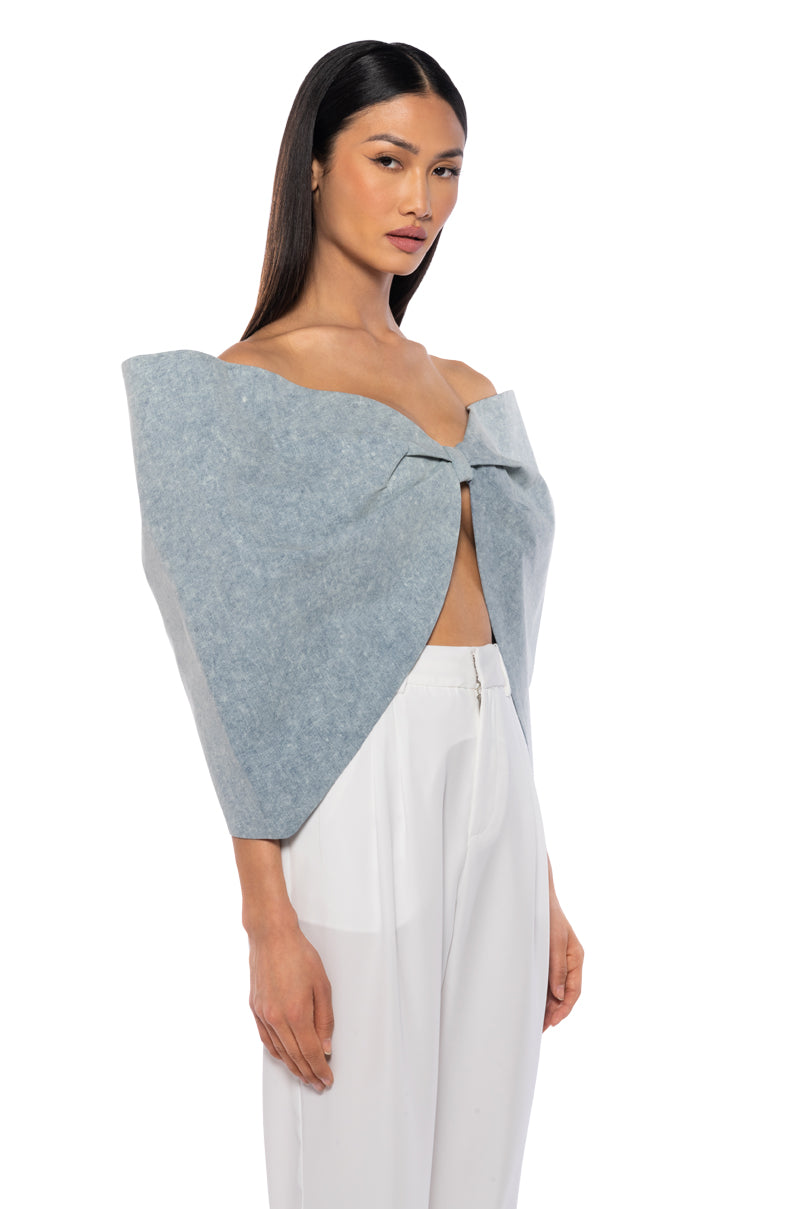 Side View Wrap Me Up Oversized Bow Top
