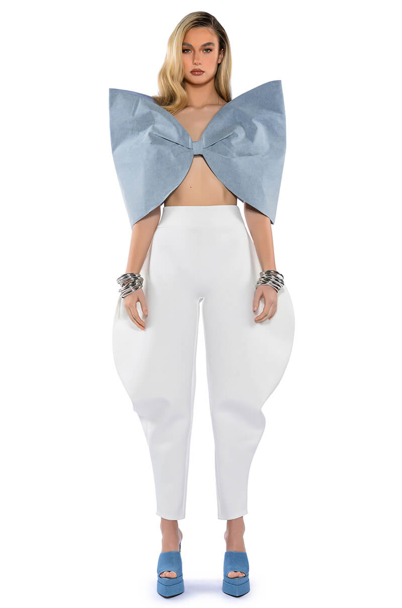 Back View Wrap Me Up Oversized Bow Top