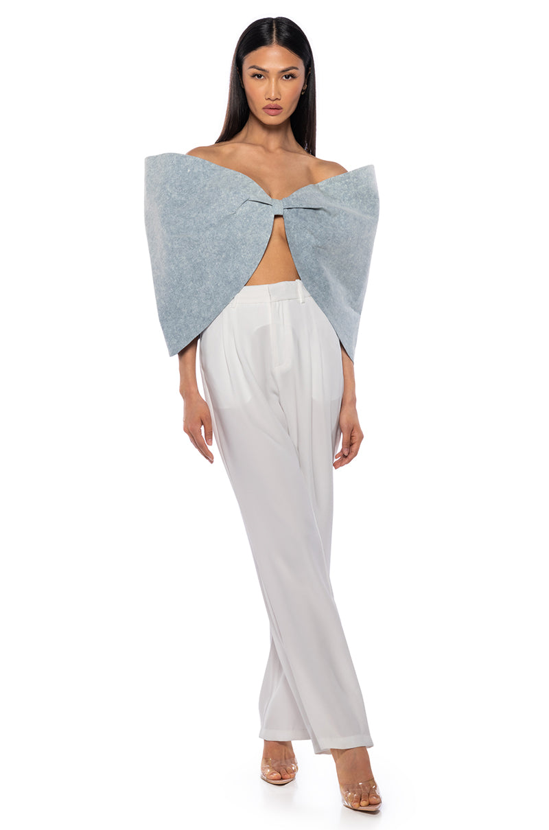 Back View Wrap Me Up Oversized Bow Top