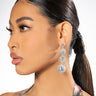 Front View Wrecking Ball Rhinestone Dangle Earrings