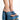 Front View Y2k Cutie Square Toe Chunky Slip On Mule In Denim