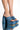 Front View Y2k Cutie Square Toe Chunky Slip On Mule In Denim