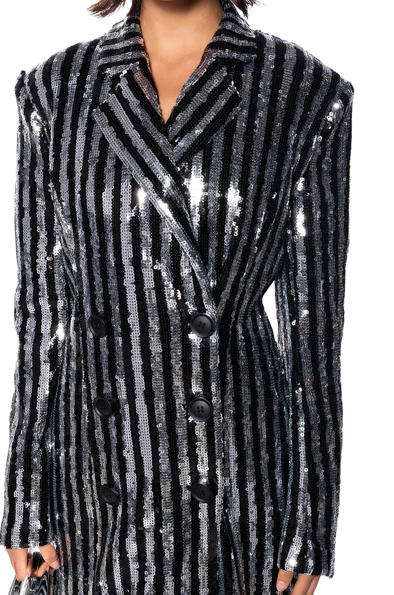 Extra View Yanni Sequin Blazer Mini Dress