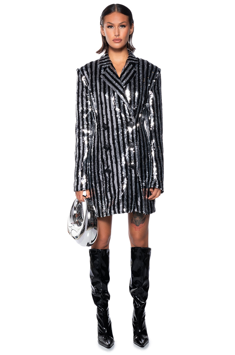 Extra View Yanni Sequin Blazer Mini Dress