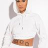 Front View Yaya Cropped Cargo Hoodie