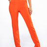 Front View Yes Please High Rise Straight Leg Ankle Slit Trouser