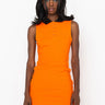 Front View Yes Sis Mini Dress With Lace Up Sides in Orange