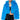 Front View Yeti Faux Fox Fur Coat In Blue