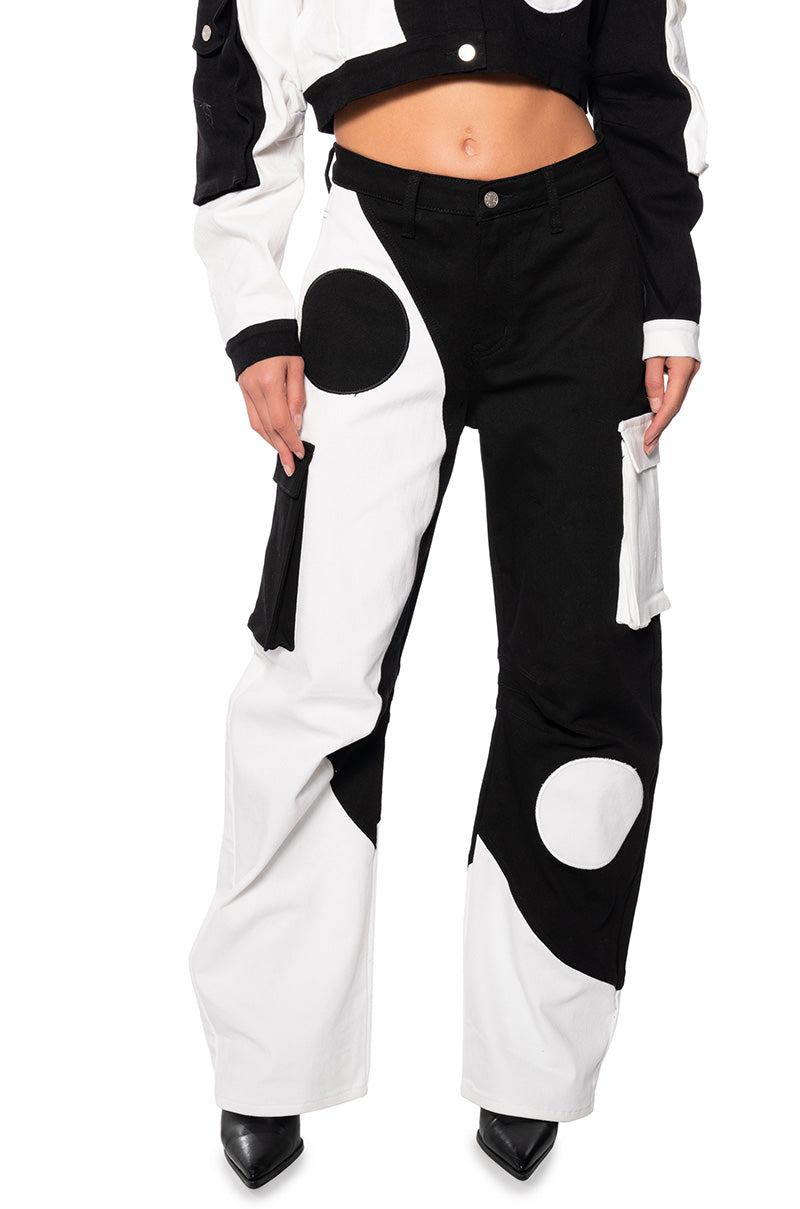YIN AND YANG CARGO POCKET RELAXED JEANS view 0