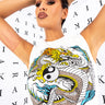 Front View Yin Yang Cropped Graphic Tank
