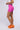 Side View Yoga Cross Front Ruched Biker Short In Pink