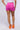 Back View Yoga Cross Front Ruched Biker Short In Pink