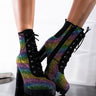 Front View You Already Know Chunky Bootie in Black Multi