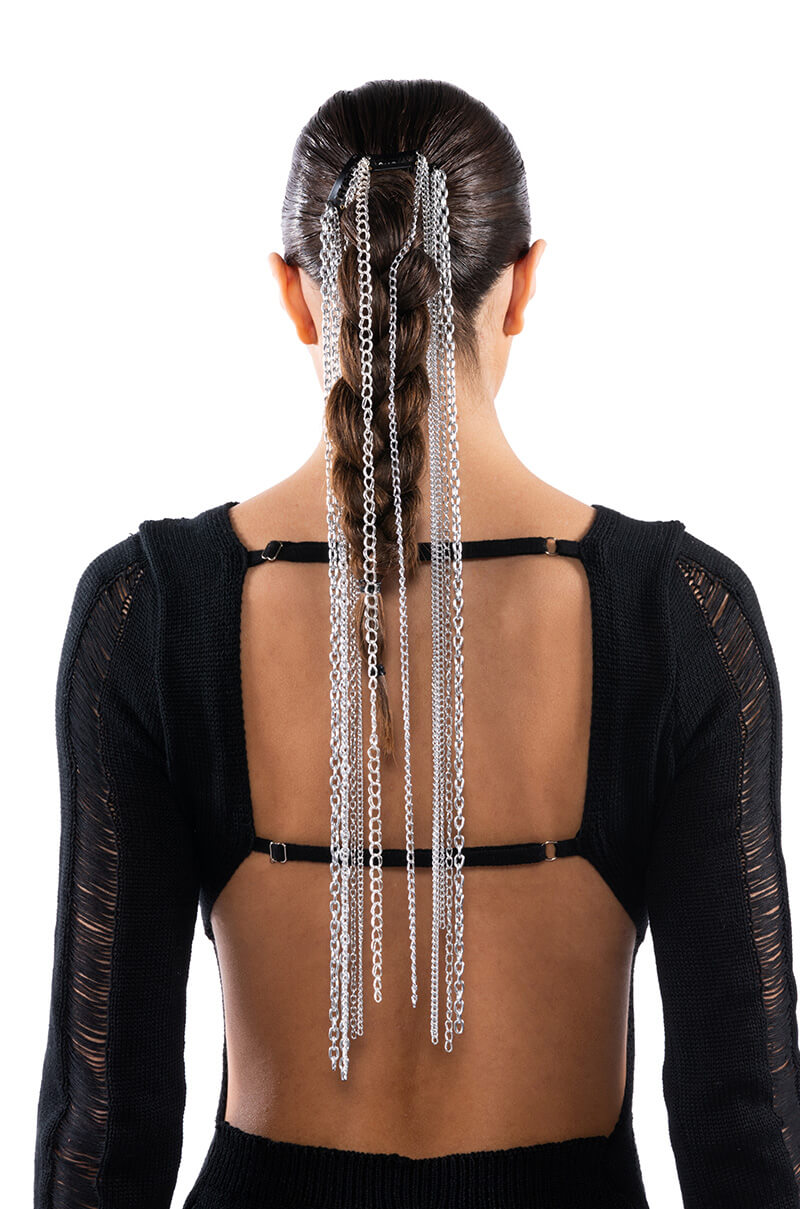 Side View You Bore Me Chain Hair Clips