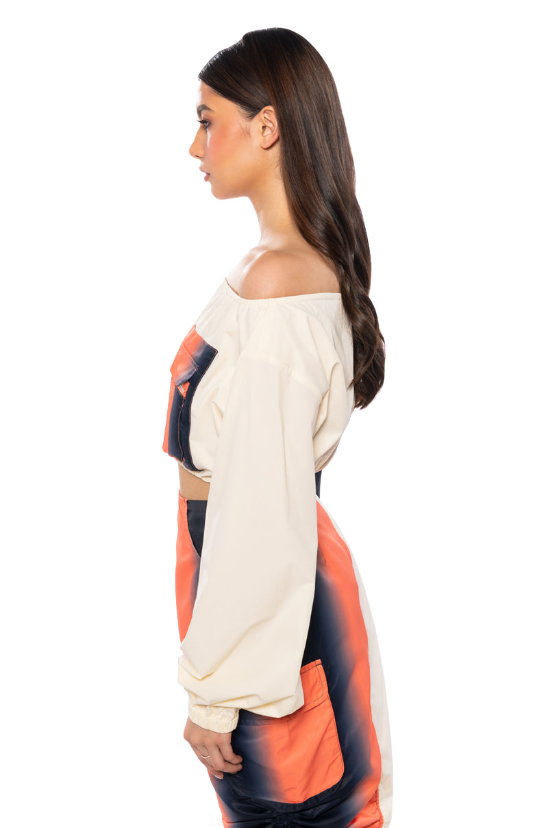 Full View You Wish Colorblock Cargo Crop Top view 12