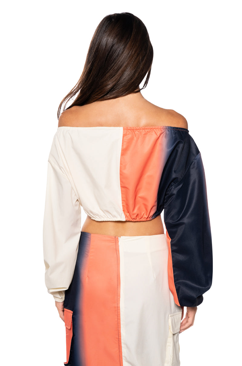 Full View You Wish Colorblock Cargo Crop Top view 5