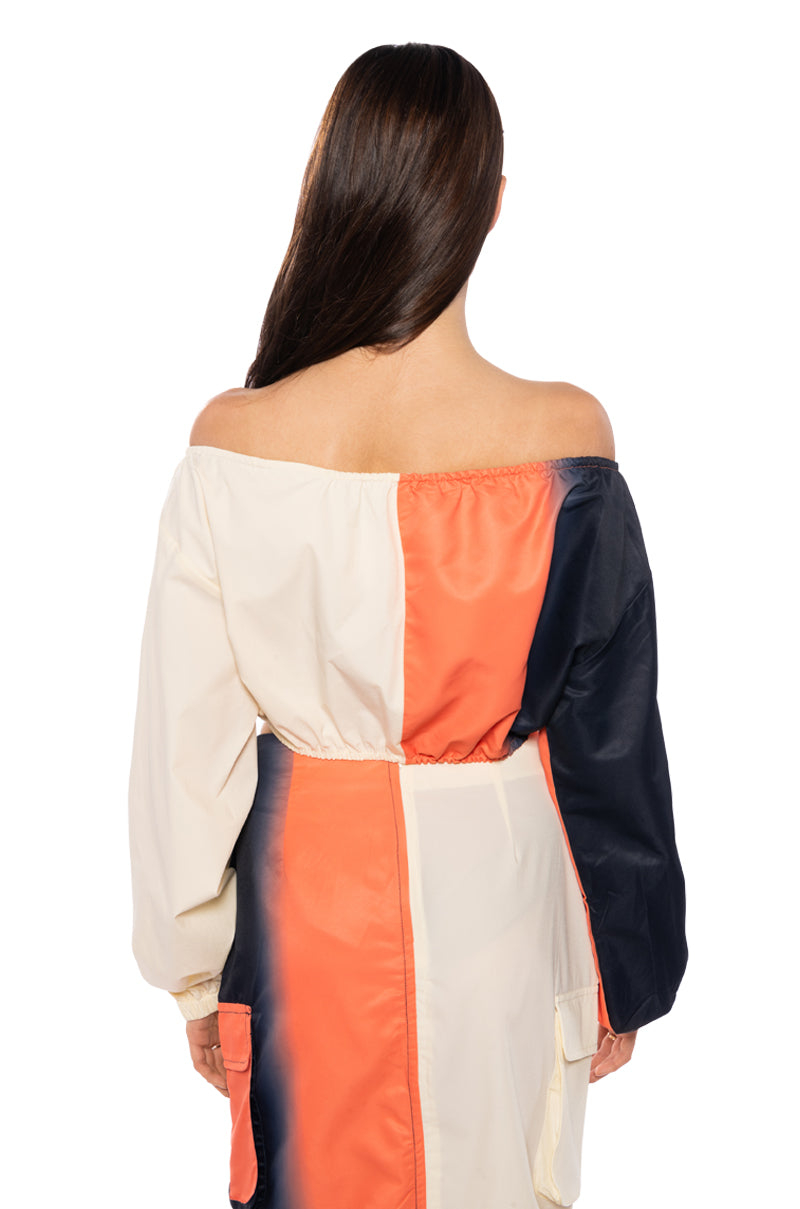 Extra View You Wish Colorblock Cargo Crop Top view 13