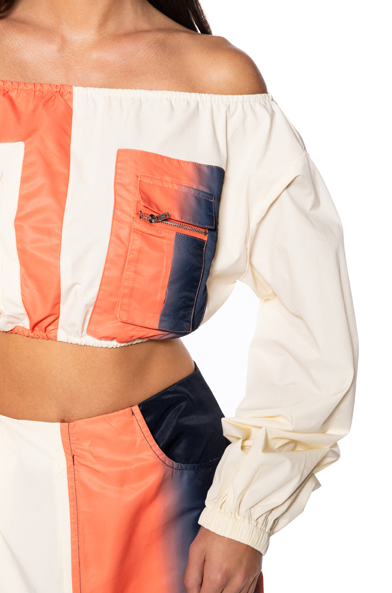 Extra View You Wish Colorblock Cargo Crop Top view 6