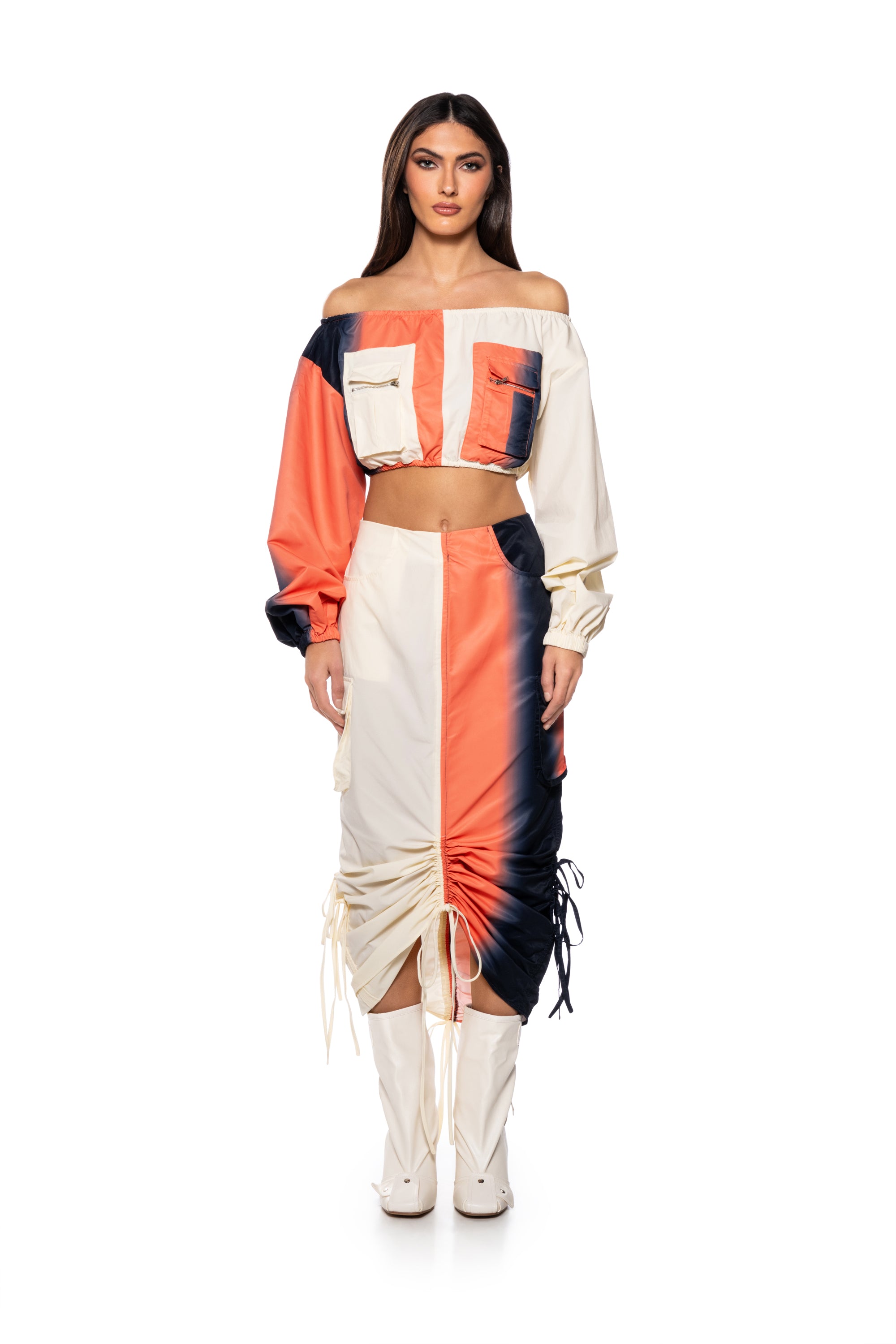 Extra View You Wish Colorblock Cargo Crop Top view 7