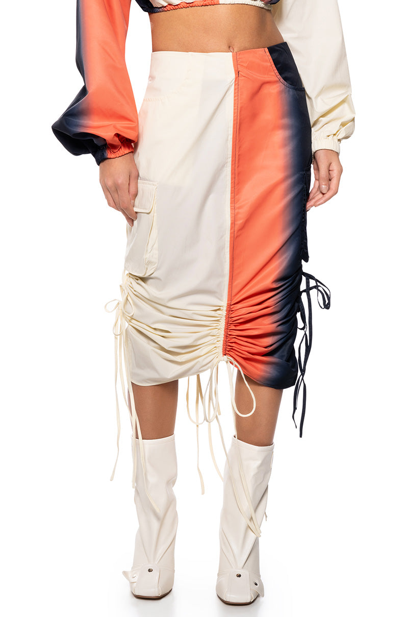 Front View You Wish Colorblock Cargo Maxi Skirt view 1