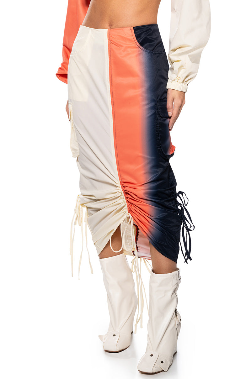 Side View You Wish Colorblock Cargo Maxi Skirt view 2