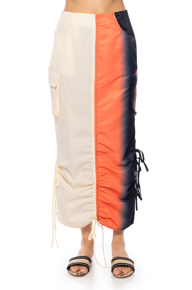 Detail View You Wish Colorblock Cargo Maxi Skirt view 15