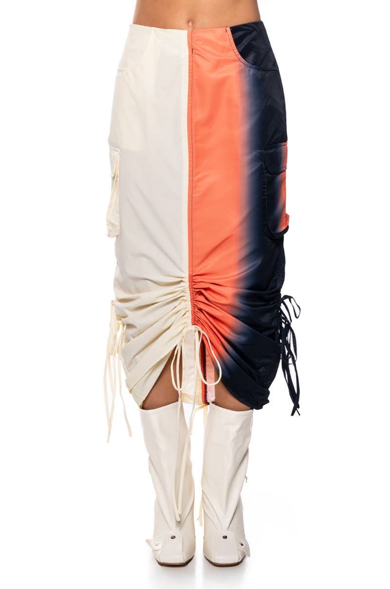 Full View You Wish Colorblock Cargo Maxi Skirt