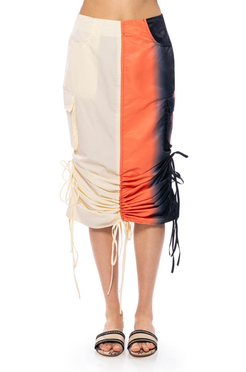 Full View You Wish Colorblock Cargo Maxi Skirt