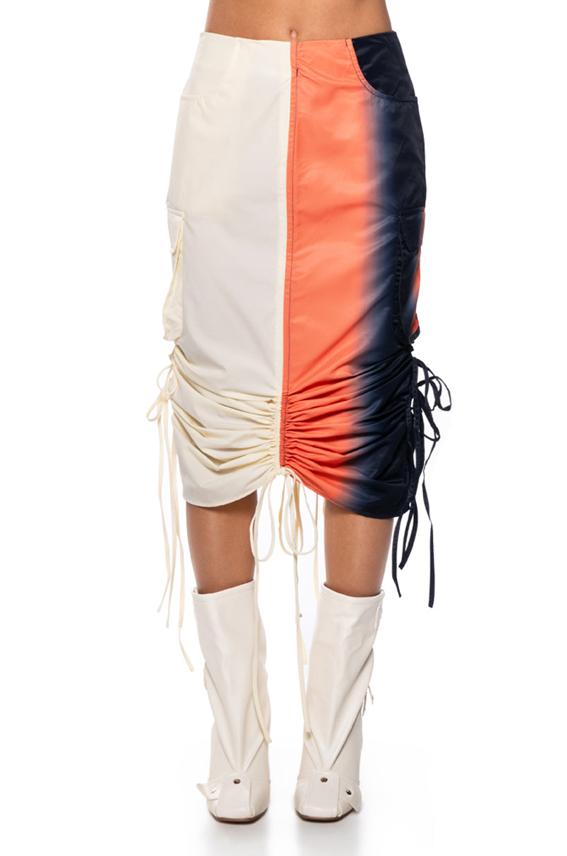 Extra View You Wish Colorblock Cargo Maxi Skirt